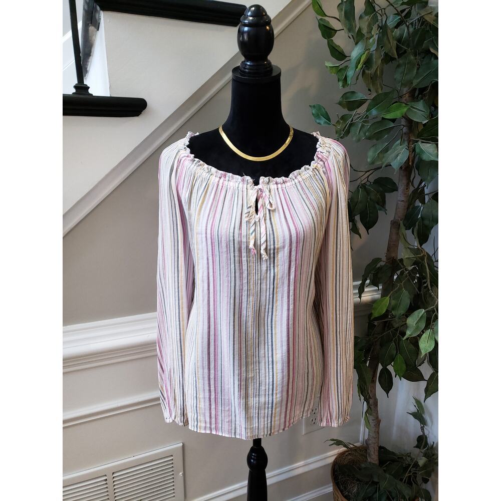 Women's International Concepts Striped Off-Shoulder Top XL Pullover Outdoor